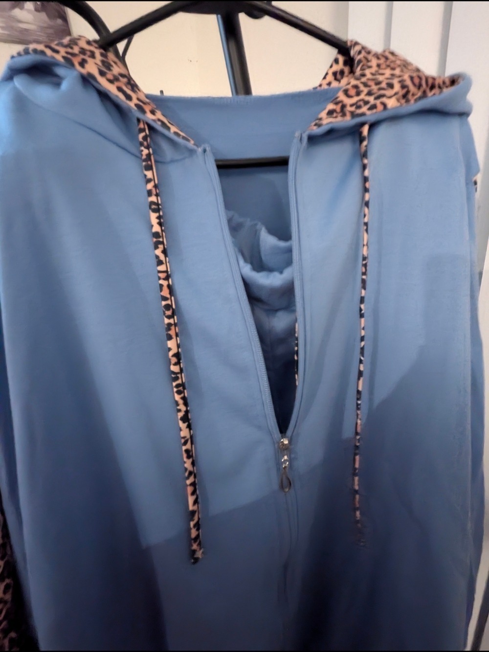 Light Blue Tracksuit Set Leopard Print Hoodie & Joggers 4XL. NWOT - Picture 11 of 16